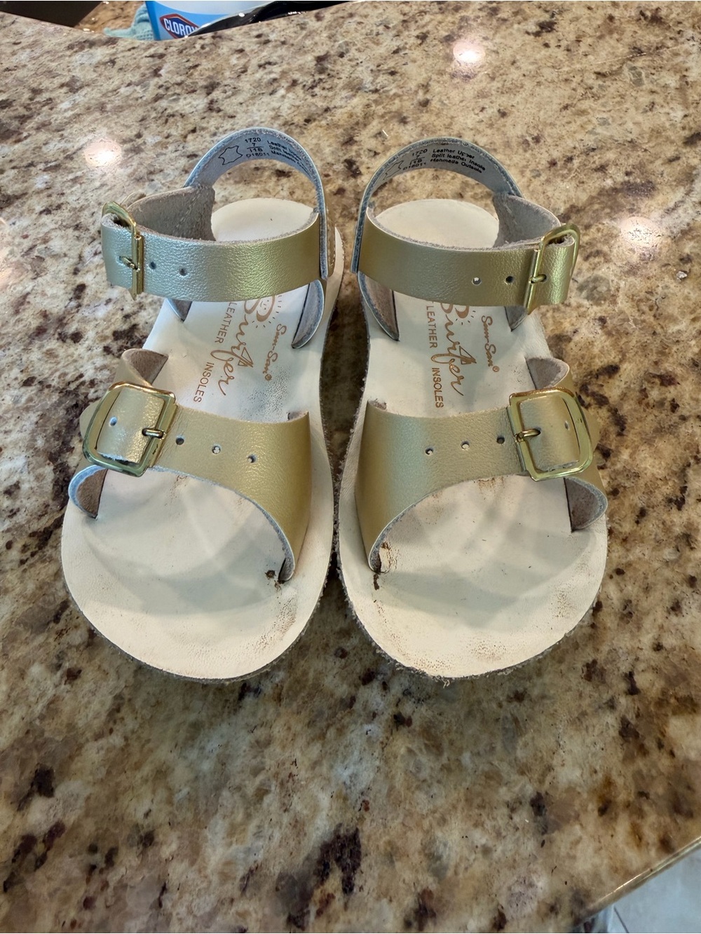 Sun-San Surfer Toddler Sandals Metallic Gold Size 7